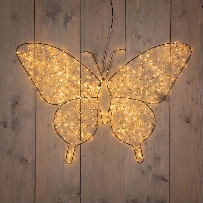 LED Vlinder Metaal Flash Classic Warm - 53 cm