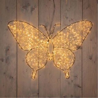LED Vlinder Metaal Flash Classic Warm - 53 cm