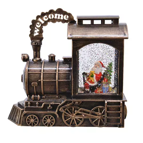 LED Lantaarn Trein Kerstman - 11x25x23 cm - afbeelding 1
