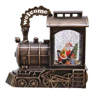 LED Lantaarn Trein Kerstman - 11x25x23 cm - afbeelding 1