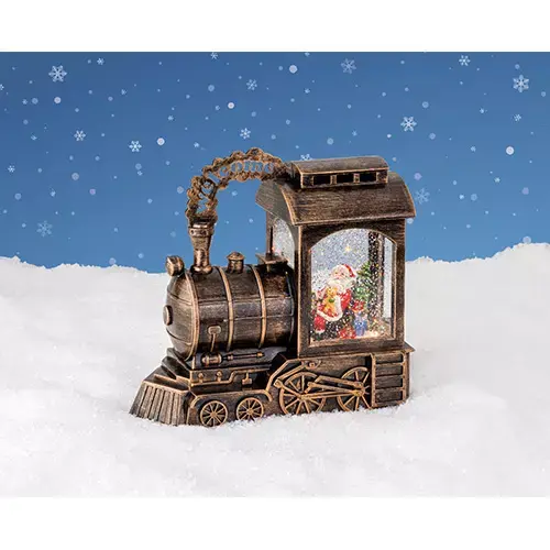 LED Lantaarn Trein Kerstman - 11x25x23 cm - afbeelding 2