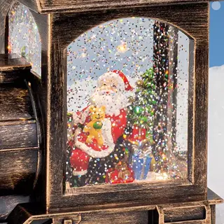 LED Lantaarn Trein Kerstman - 11x25x23 cm - afbeelding 3