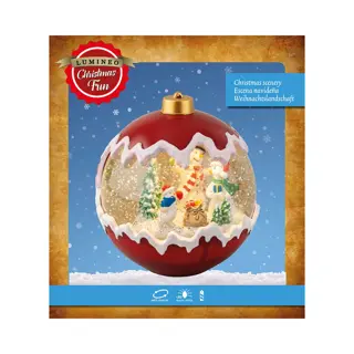 LED Kerstbal Sneeuwpoppen Scenery - Ø15x16,3 cm - afbeelding 2