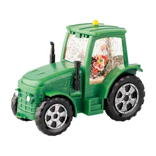 LED Tractor Groen Kerstman Scenery - 11,3x22x17 cm - afbeelding 1
