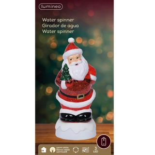 LED Waterspinner Kerstman - 25 cm - afbeelding 3