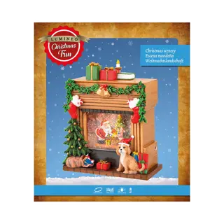 LED Schoorsteen Kerstman Scenery - 9,3x19,5x23 cm - afbeelding 2