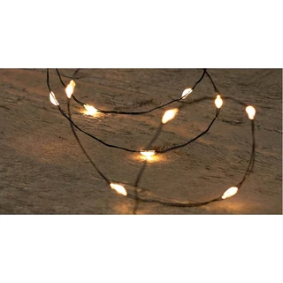 Kerstverlichting Zwartdraad 10 LED 1m - Warm Wit