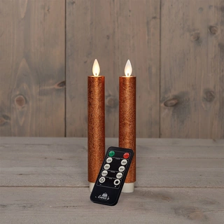 LED Dinerkaarsen Wax Koper 18 cm - 2 st. - afbeelding 1