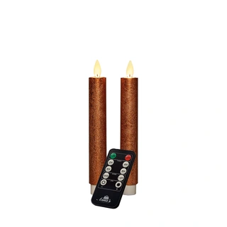 LED Dinerkaarsen Wax Koper 18 cm - 2 st. - afbeelding 2