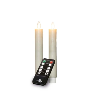LED Dinerkaarsen Rustiek Wax Wit 18 cm - 2 st.