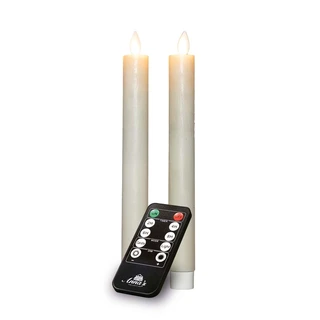 LED Dinerkaarsen Rustiek Wax Wit 23 cm - 2 st.
