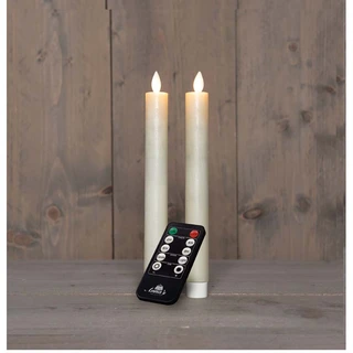 LED Dinerkaarsen Rustiek Wax Wit 23 cm - 2 st. - afbeelding 2