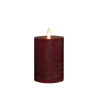 LED Kaars Rustiek Wax Bordeaux Ø7,5x10 cm
