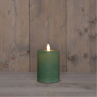 LED Kaars Rustiek Wax Jade Groen Ø7,5x10 cm - afbeelding 2