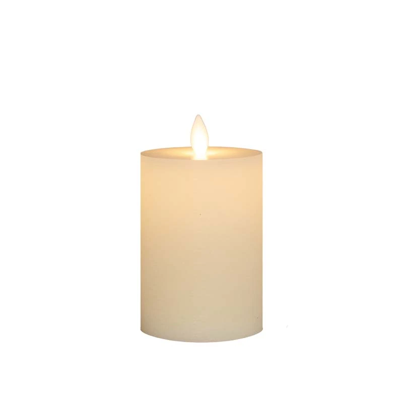 LED Kaars Rustiek Wax Wit Ø7,5x10 cm - afbeelding 1