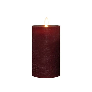LED Kaars Rustiek Wax Bordeaux Ø7,5x12,5 cm