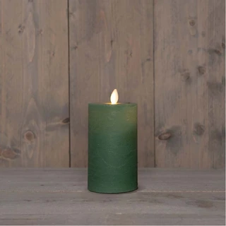 LED Kaars Rustiek Wax Jade Groen Ø7,5x12,5 cm - afbeelding 2