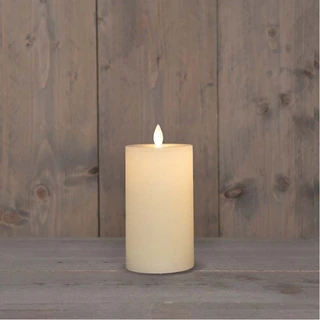 LED Kaars Rustiek Wax Wit Ø7,5x12,5 cm - afbeelding 2