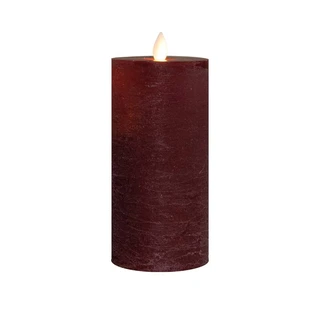 LED Kaars Rustiek Wax Bordeaux Ø7,5x15 cm