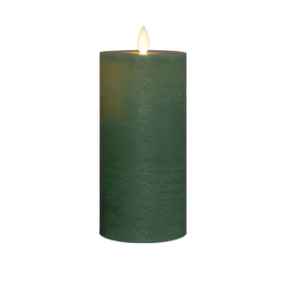 LED Kaars Rustiek Wax Jade Groen Ø7,5x15 cm