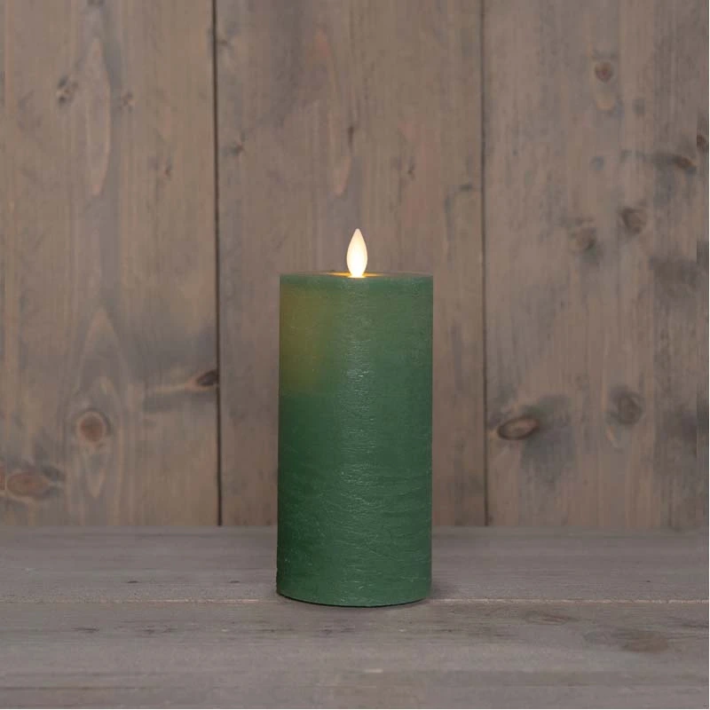 LED Kaars Rustiek Wax Jade Groen Ø7,5x15 cm - afbeelding 2