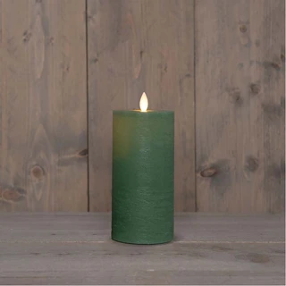 LED Kaars Rustiek Wax Jade Groen Ø7,5x15 cm - afbeelding 2