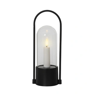 LED Kaars Buiten Kunststof Zwart - Ø8x25 cm| De Boet