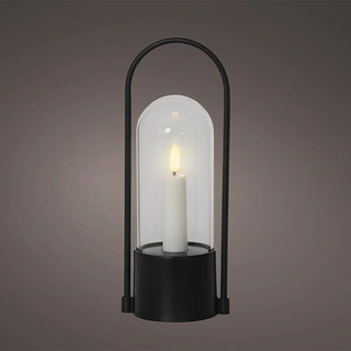 LED Kaars Buiten Kunststof Zwart - Ø8x25 cm - afbeelding 2