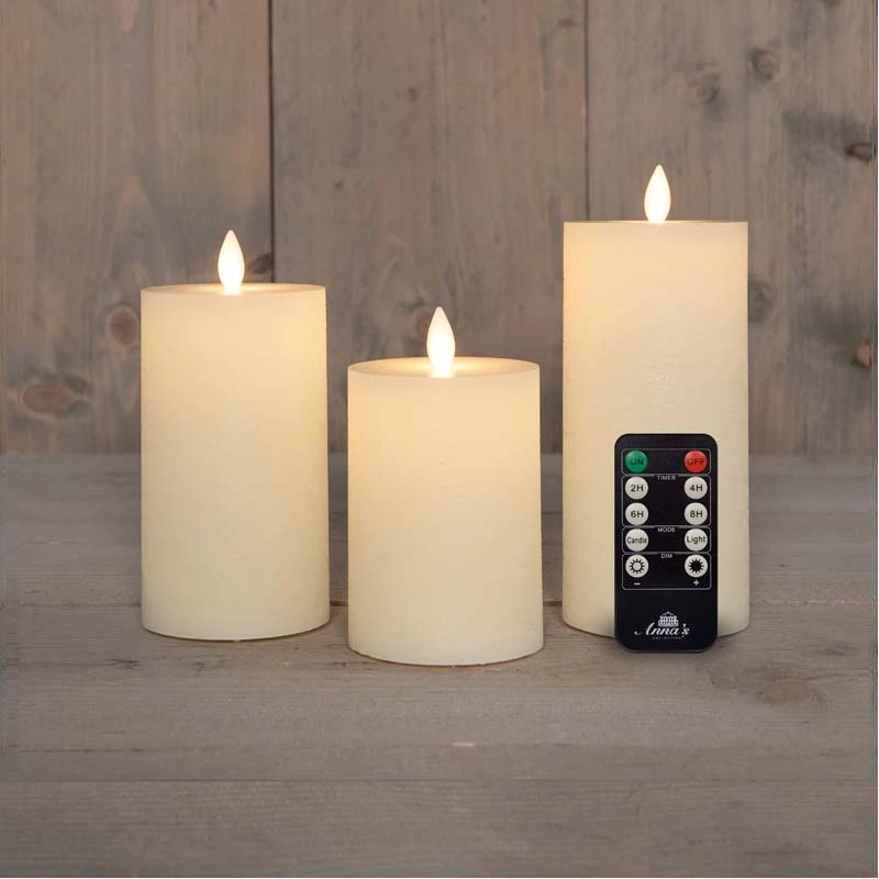 LED Kaarsen Set Rustiek Wit - 3 st.
