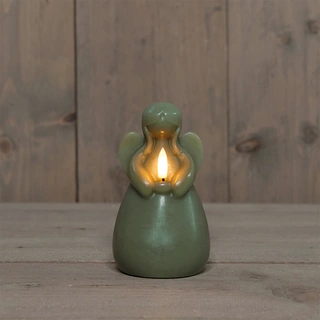 LED Kaars Engel 3D Vlam Ø8,5x14,5 cm - Groen - afbeelding 1