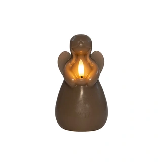 LED Kaars Engel 3D Vlam Ø8,5x14,5 cm - Taupe - afbeelding 2