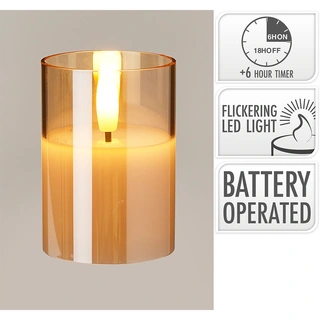 LED Kaars in Glas Licht - 7 cm