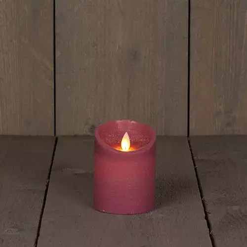 LED Kaars Rustiek 7,5x10 cm - Antiek roze