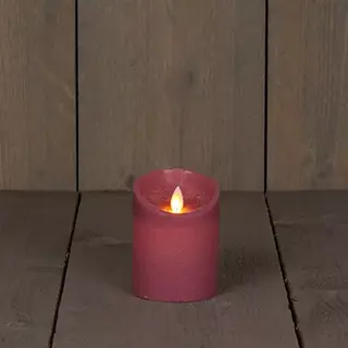 LED Kaars Rustiek 7,5x10 cm - Antiek roze