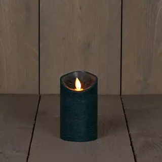 LED Kaars Rustiek 7,5x12,5 cm - Antiek groen