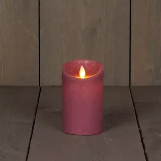 LED Kaars Rustiek 7,5x12,5 cm - Antiek roze