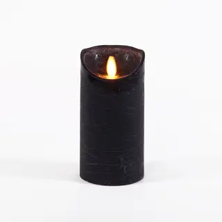 LED Kaars Rustiek 7,5x15 cm - Zwart
