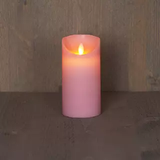 LED Kaars Rustiek 7,5x15 cm - Roze