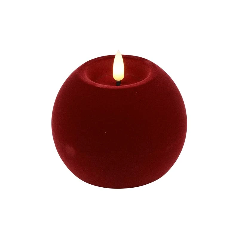 LED Bolkaars Velvet Lyon M Donker Rood - Ø10x7,8 cm