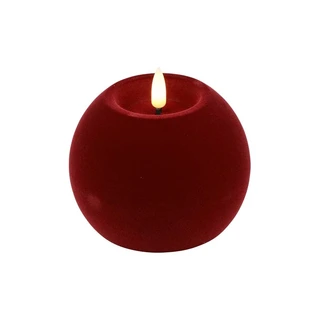 LED Bolkaars Velvet Lyon M Donker Rood - Ø10x7,8 cm