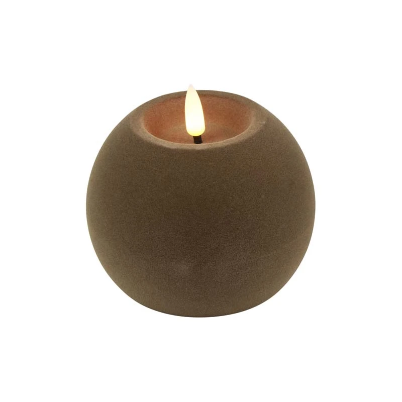 LED Bolkaars Velvet Lyon M Taupe - Ø10x7,8 cm