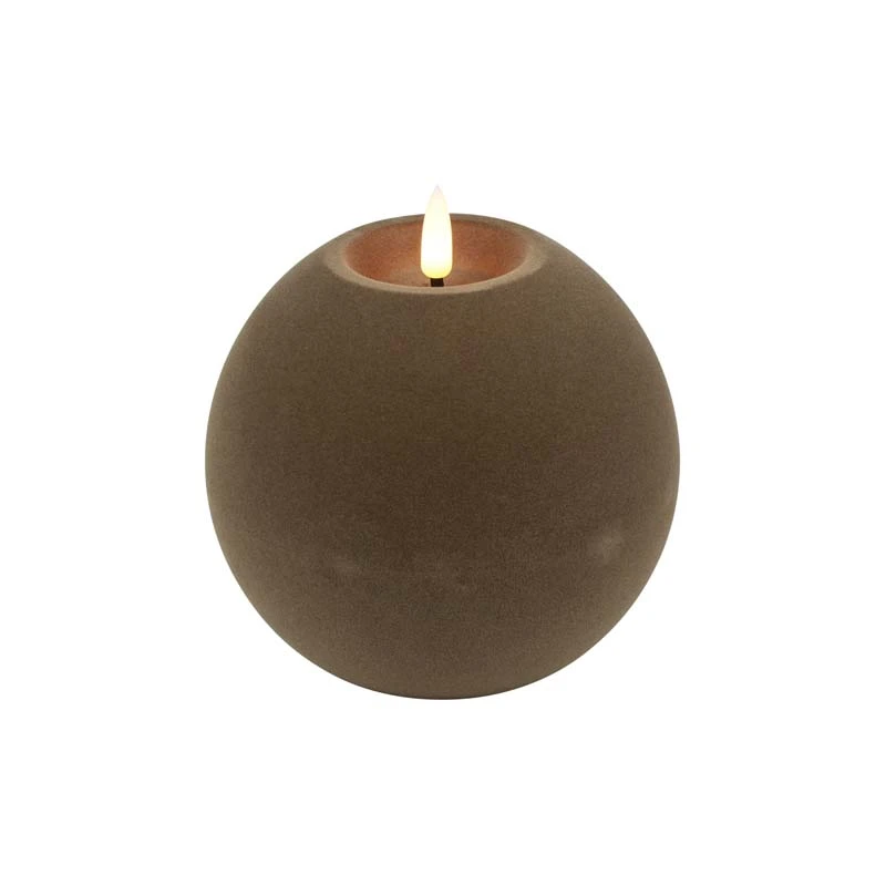 LED Bolkaars Velvet Lyon L Taupe - Ø12x11 cm