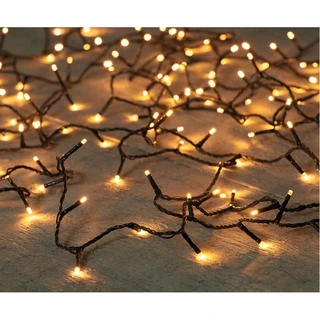 LED Rice Lights Zwart 12 m - Licht Goud