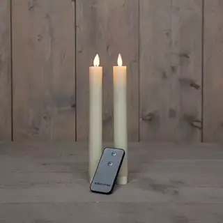 LED Dinerkaarsen Rustiek Ivoor 23 cm - 2 st.