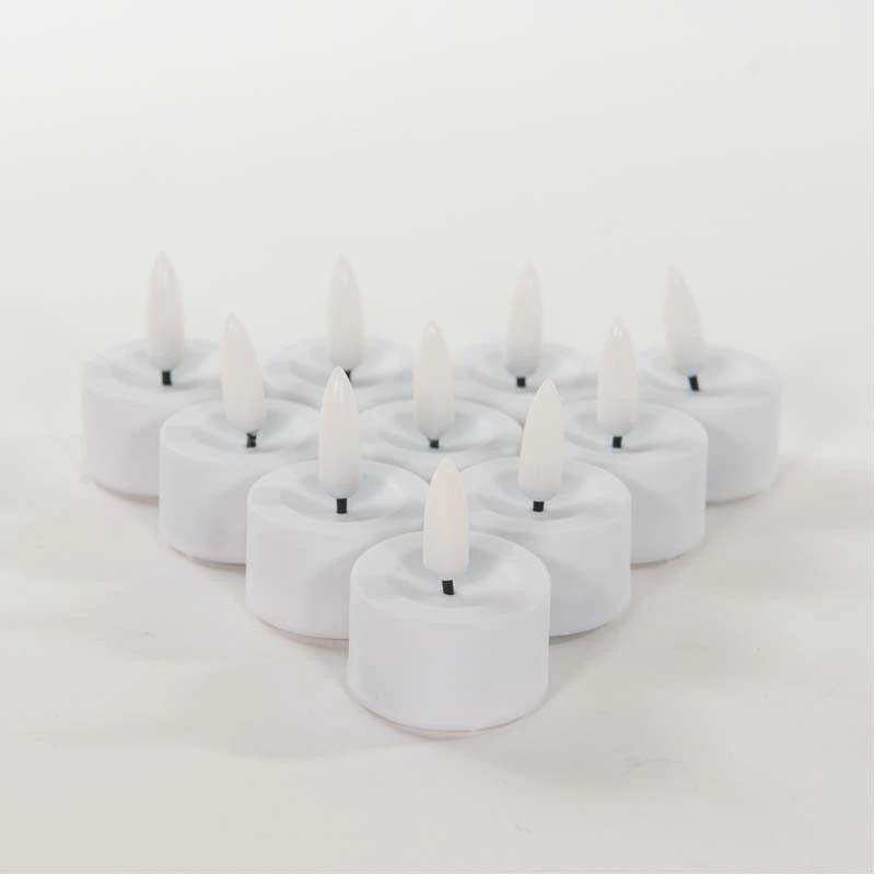 LED Theelicht Vlameffect Warm Wit - 10 stuks - afbeelding 1