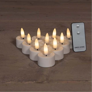 LED Theelicht Vlameffect Warm Wit - 10 stuks - afbeelding 2