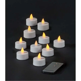 LED Theelicht Vlameffect Geel - 10 stuks - afbeelding 2