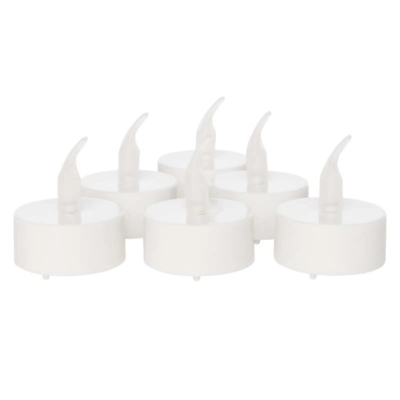 LED Theelicht Vlameffect Geel - 6 stuks - afbeelding 1