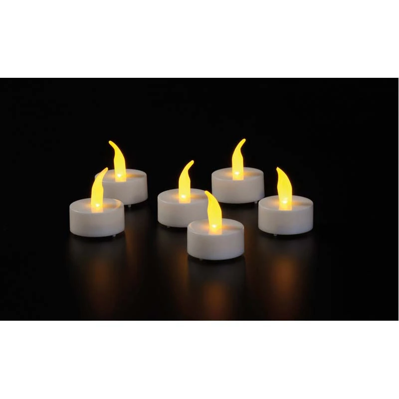LED Theelicht Vlameffect Geel - 6 stuks - afbeelding 2