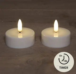 LED Theelicht met Vlameffect - 2 stuks